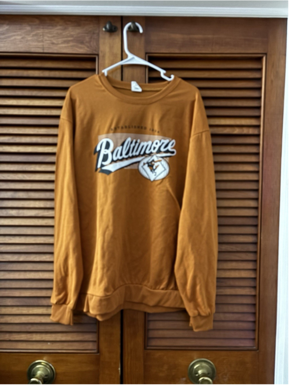 Baltimore Orioles BDA Sports Crew Neck Long Sleeve Shirt Adult XL